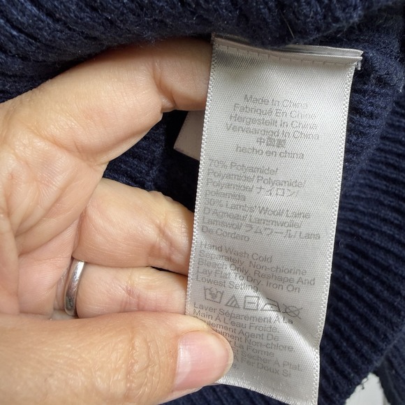 J.Crew Fair Isle Nordic Wool Blend Ski Sweater Navy Red White Size Large Cozy - Picture 4 of 7